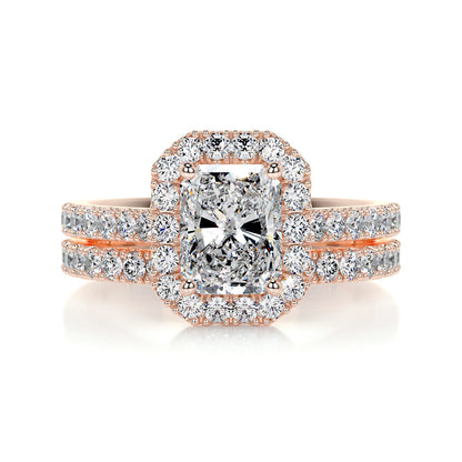 1.50 CT Radiant Halo CVD F/VS Diamond Bridal Ring Set 11
