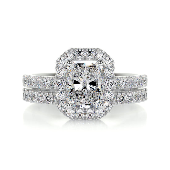 1.50 CT Radiant Halo CVD F/VS Diamond Bridal Ring Set 1
