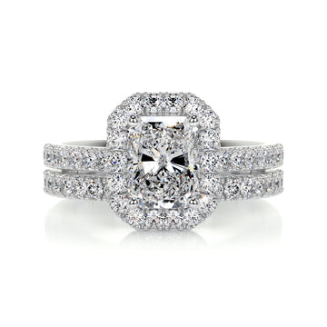 1.50 CT Radiant Halo CVD F/VS Diamond Bridal Ring Set 1
