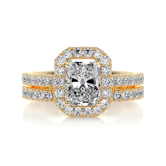 1.50 CT Radiant Halo CVD F/VS Diamond Bridal Ring Set 6