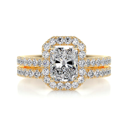 1.50 CT Radiant Halo CVD F/VS Diamond Bridal Ring Set 6