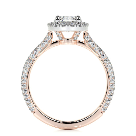 1.50 CT Oval Halo CVD F/VS2 Diamond Engagement Ring 14