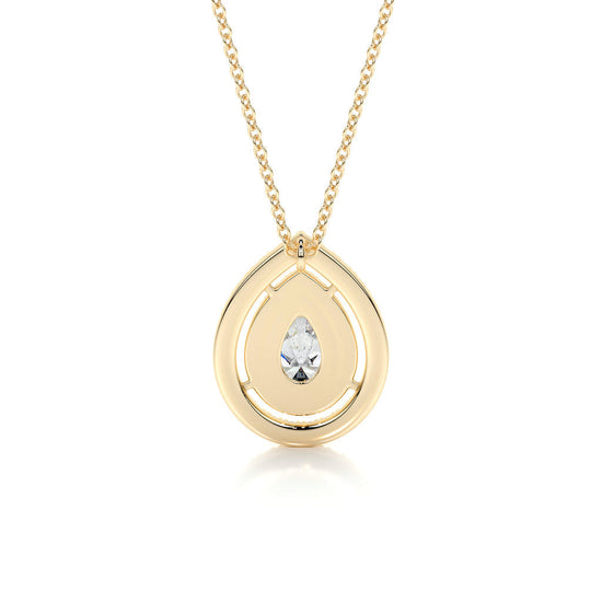 1.0 CT Pear Double Halo CVD F/VS Diamond Necklace 12