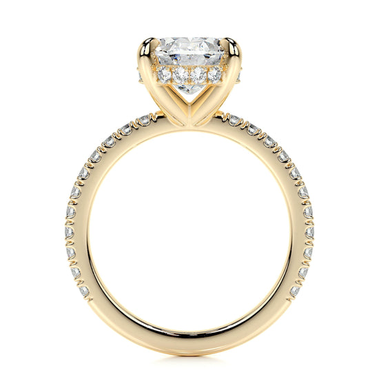 2.0 CT Oval Hidden Halo CVD E/VS2 Diamond Engagement Ring 9