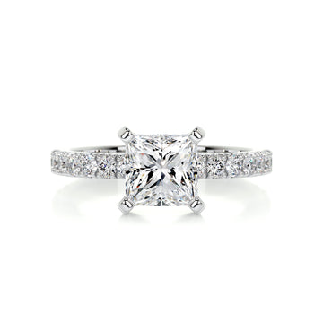 1.5 CT Princess Solitaire CVD G/VS2 Diamond Engagement Ring 1