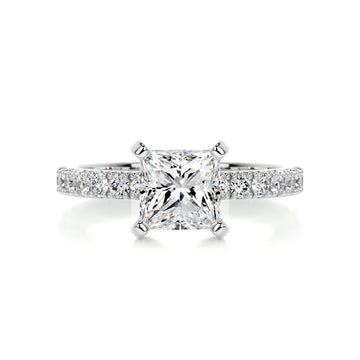 1.50 CT Princess Solitaire CVD G/VS2 Diamond Engagement Ring 1