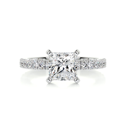 1.50 CT Princess Solitaire CVD G/VS2 Diamond Engagement Ring 1