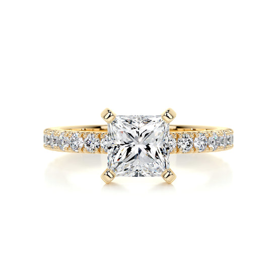 1.5 CT Princess Solitaire CVD G/VS2 Diamond Engagement Ring 6