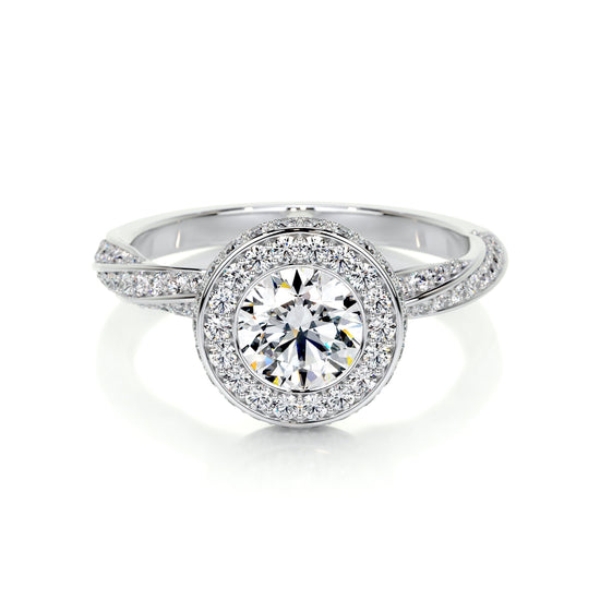 1.0 CT Round Halo CVD E/VS1 Diamond Engagement Ring 1