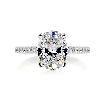 2 CT Oval Solitaire CVD F/VS2 Diamond Engagement Ring 1