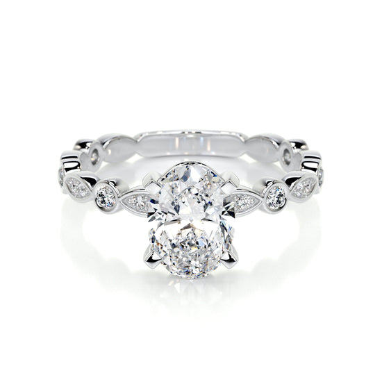 2.0 CT Oval Solitaire CVD F/SI1 Diamond Engagement Ring 1