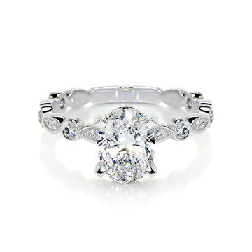 2.0 CT Oval Solitaire CVD F/SI1 Diamond Engagement Ring 1