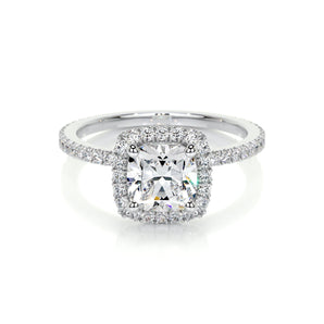 1.0 CT Cushion Halo CVD E/VS2 Diamond Engagement Ring 1