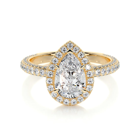 2.0 CT Pear Halo CVD F/VS2 Diamond Engagement Ring 7