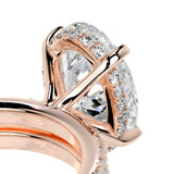 3.0 CT Oval Hidden Halo CVD F/VS Diamond Bridal Ring Set 7