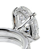 3.0 CT Oval Hidden Halo CVD F/VS Diamond Bridal Ring Set 3