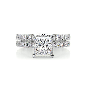 1.50 CT Princess Hidden Halo CVD F/VS Diamond Bridal Ring Set 1