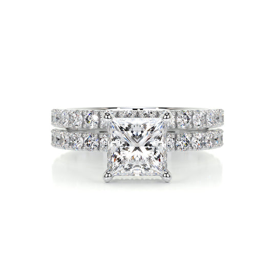1.50 CT Princess Hidden Halo CVD F/VS Diamond Bridal Ring Set 1