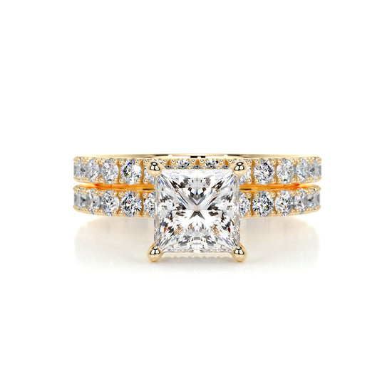 1.50 CT Princess Hidden Halo CVD F/VS Diamond Bridal Ring Set 6