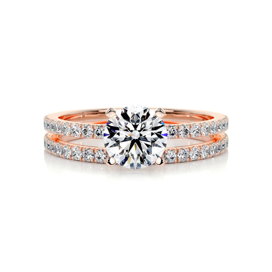 1.0 CT Round Solitaire CVD F/VVS2 Diamond Bridal Ring Set 11