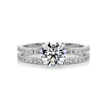 1.0 CT Round Solitaire CVD F/VVS2 Diamond Bridal Ring Set 1