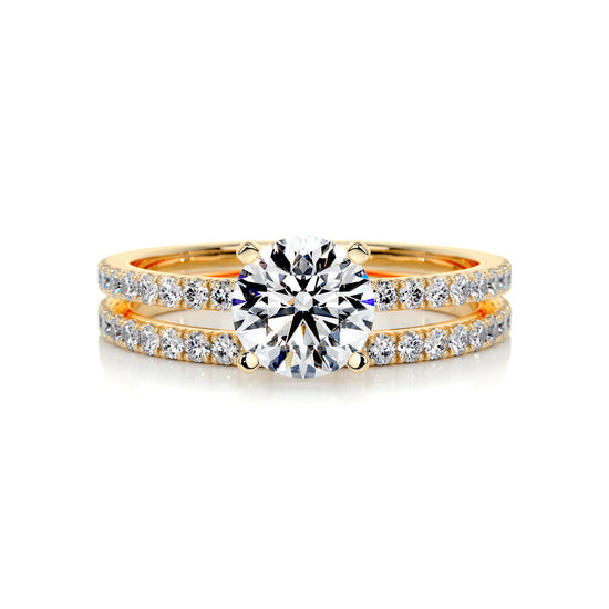 1.0 CT Round Solitaire CVD F/VVS2 Diamond Bridal Ring Set 6