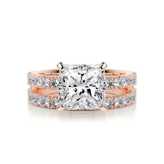 2.0 CT Princess Solitaire CVD F/VS Diamond Bridal Set 13