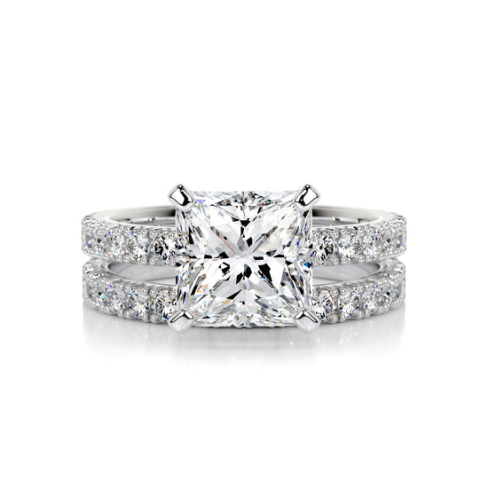 2.0 CT Princess Solitaire CVD F/VS Diamond Bridal Set 1