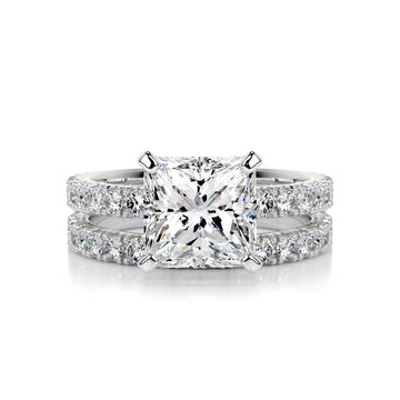 2.0 CT Princess Solitaire CVD F/VS Diamond Bridal Set 1