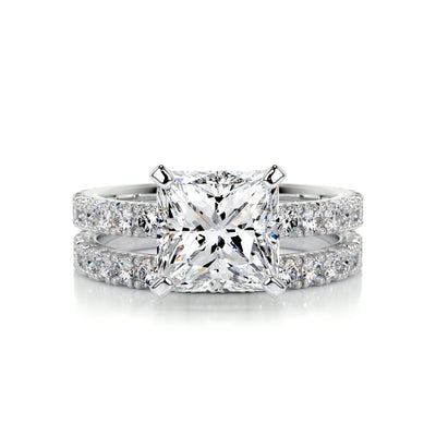 2.0 CT Princess Solitaire CVD F/VS Diamond Bridal Set 1