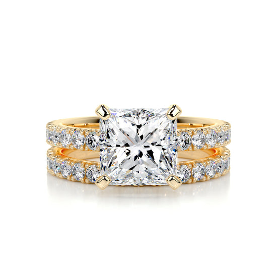 2.0 CT Princess Solitaire CVD F/VS Diamond Bridal Set 8