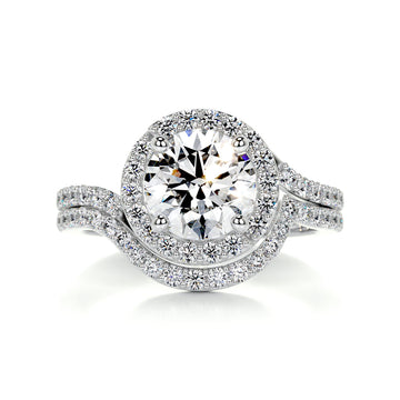 1.50 CT Round Halo CVD F/VS Diamond Bridal Ring Set 1