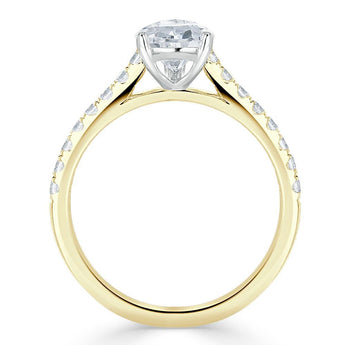 1.33 CT Pear Cut Solitaire Pave Setting Moissanite Engagement Ring 6