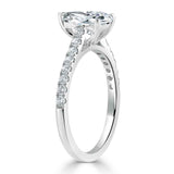 1.33 CT Pear Cut Solitaire Pave Setting Moissanite Engagement Ring 3