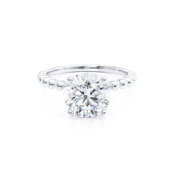 0.80 CT Round Shaped Moissanite Solitaire Engagement Ring 1
