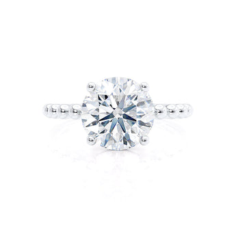 0.80 CT Round Shaped Moissanite Solitaire Engagement Ring 2