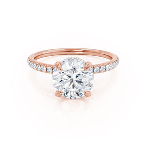 1.0 Round Shaped Moissanite Hidden Halo Style Engagement Ring 1