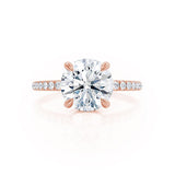 1.0 Round Shaped Moissanite Hidden Halo Style Engagement Ring 2