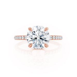 1.0 Round Shaped Moissanite Hidden Halo Style Engagement Ring 2