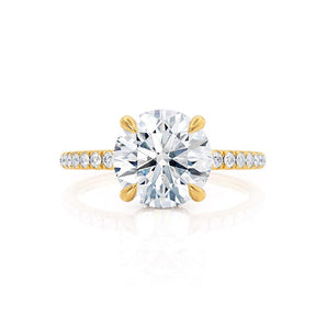 1.0 CT Round Shaped Moissanite Hidden Halo Style Engagement Ring 2