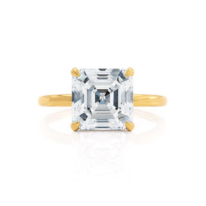 1.50 CT Asscher Shaped Moissanite Hidden Halo Style Engagement Ring 2