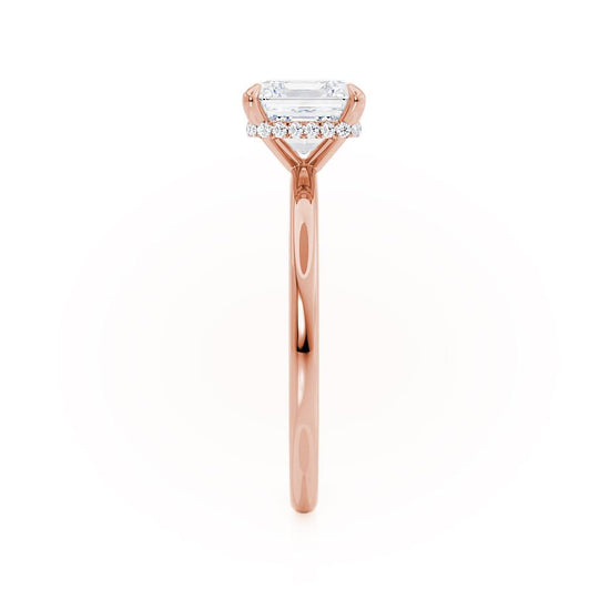 1.30 CT Asscher Shaped Moissanite Hidden Halo Style Engagement Ring 3