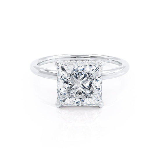 1.20 CT Princess Shaped Moissanite Hidden Halo Style Engagement Ring 1