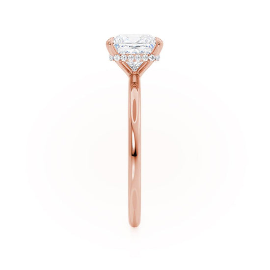 1.20 CT Princess Shaped Moissanite Hidden Halo Style Engagement Ring 3