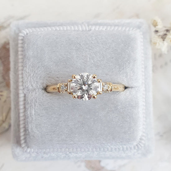 1.0 CT Round Five Stones CVD D/VS1 Diamond Engagement Ring 1