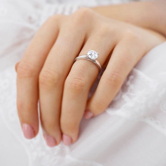 1.20 CT Round Shaped Moissanite Solitaire Style Engagement Ring 4