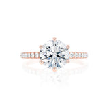 2.20 CT Round Shaped Moissanite Solitaire With Pave Setting Engagement Ring 3