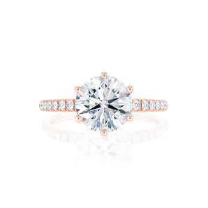 2.20 CT Round Shaped Moissanite Solitaire With Pave Setting Engagement Ring 3