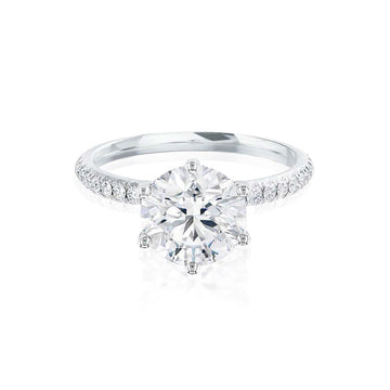 2.20 CT Round Shaped Moissanite Solitaire Pave Style Engagement Ring 3