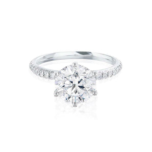 2.20 CT Round Shaped Moissanite Solitaire Pave Style Engagement Ring 3